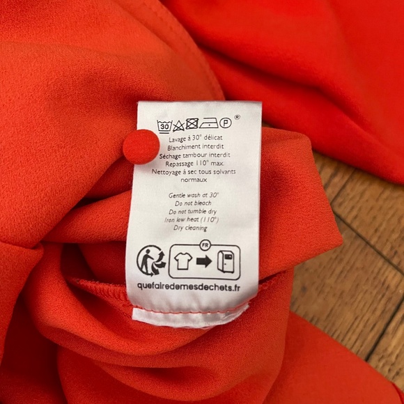 Sézane Abélia Blouse Orange Red Size 34 US 2 - Picture 8 of 10